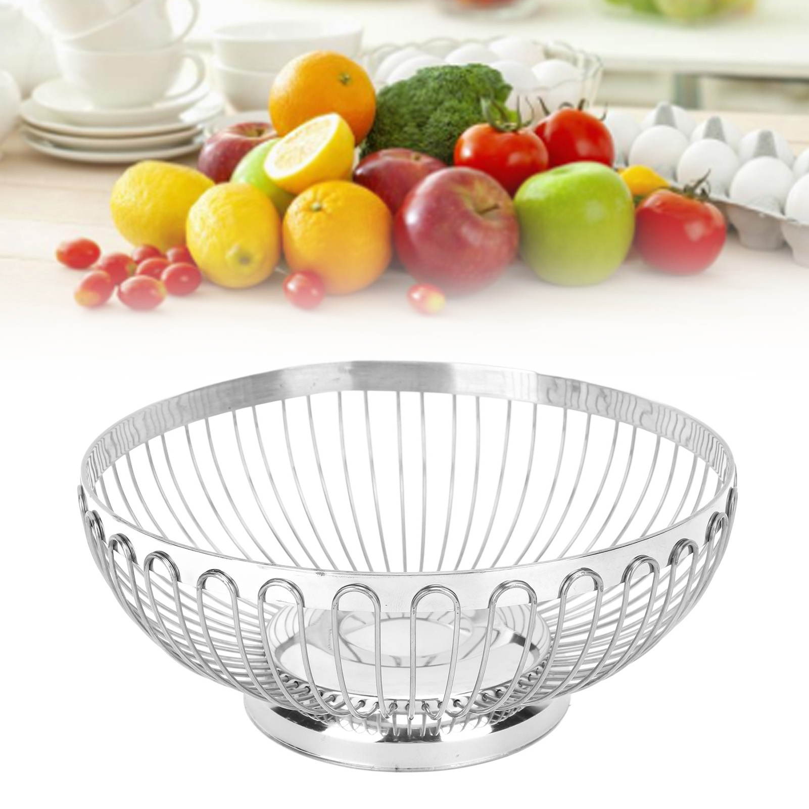 Sustainable Living Eco Friendly - Cesta de frutas de aço inoxidável