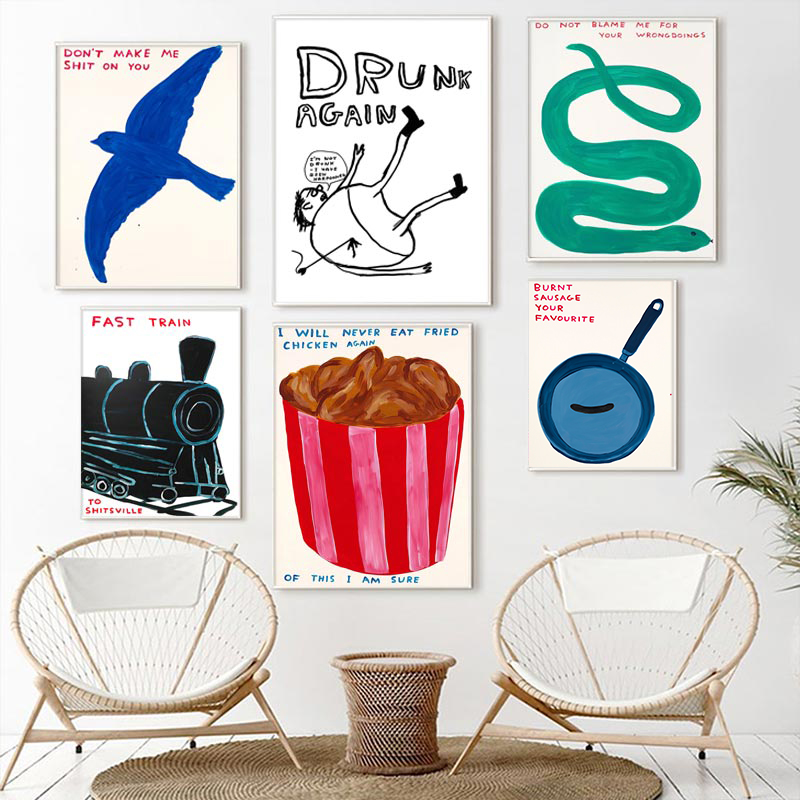 David shrigley cartazes humorí - Sustainable Living Eco Friendly avaliação e preço